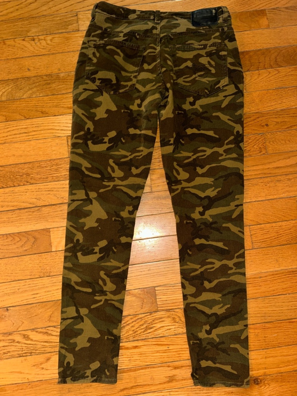 R13 sz 25 CAMO X-OVER Camouflage Skinny Jeans in Brown and Olive Tones - Picture 8 of 8